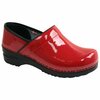 Sanita PROFESSIONAL Patent Leather Women's Closed Back Clog in Red, Size 7.5-8, PR 457406W-004-39